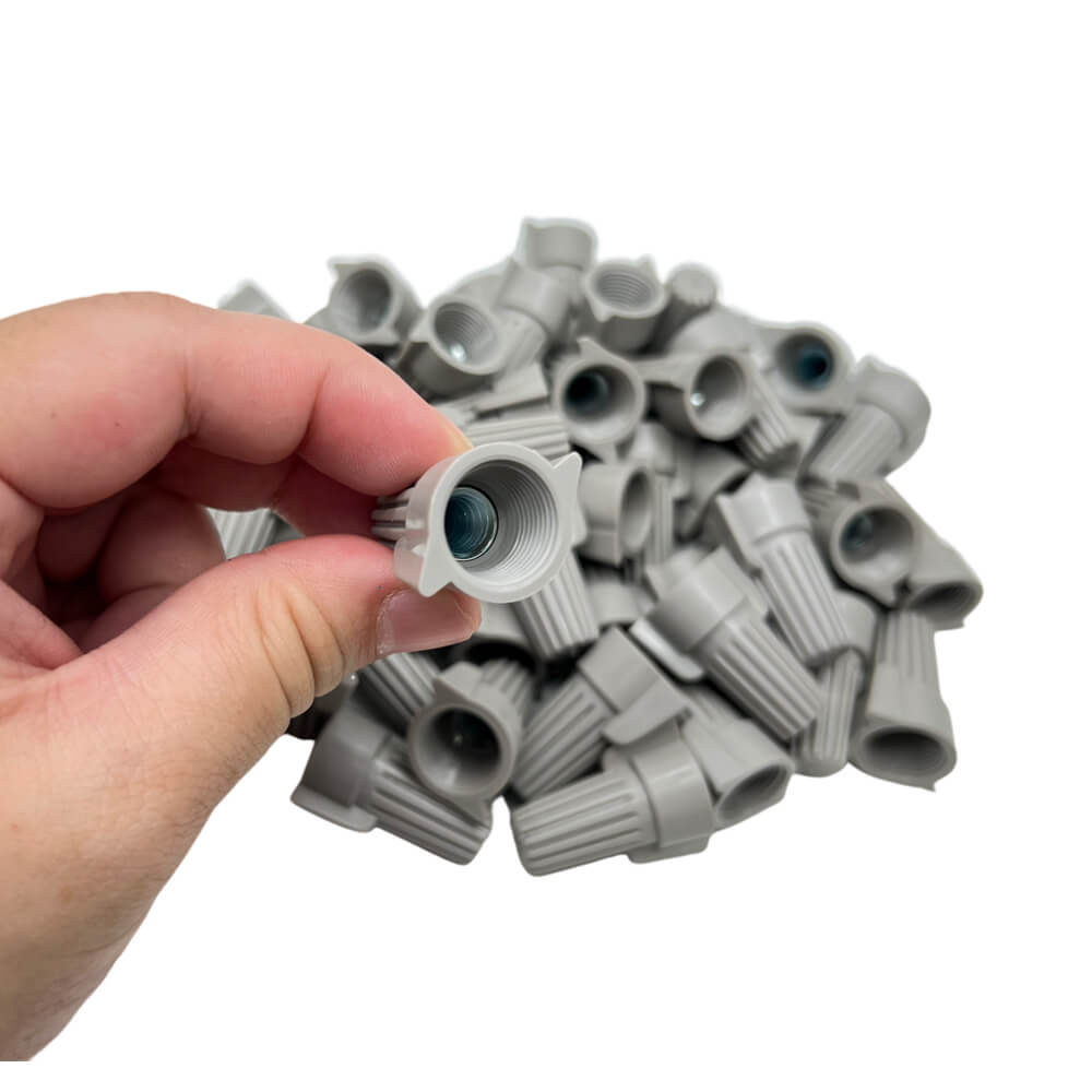 100 PCS HP15 Grey Winged Wire Connectors AWG18-8 UL Listed