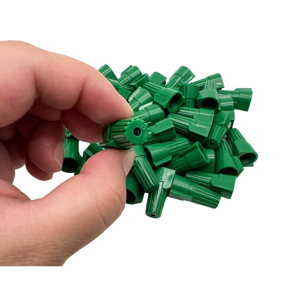 100 PCS HP19 Winged Ground Wire Connectors Nuts Green