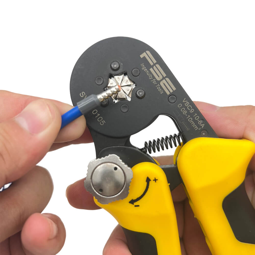 Self Adjusting Crimp Pliers For Wire Ferrules Hexagonal