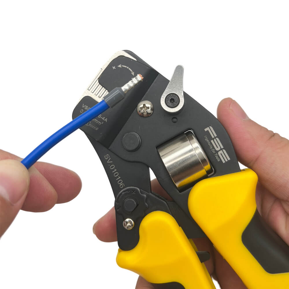 Self-Adjusting Crimping Pliers for Wire Ferrules