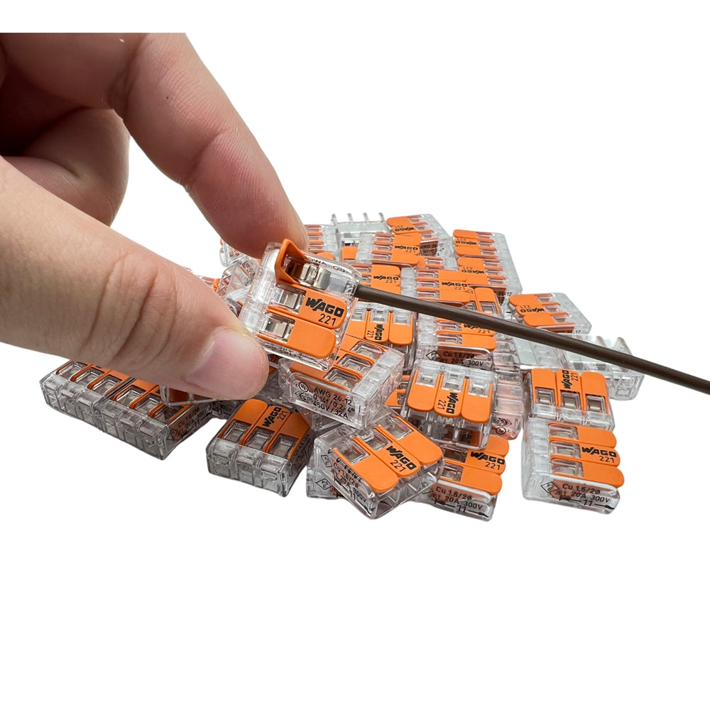 WAGO Lever Nuts 221-413 3 Conductors 32A Packed by 50 PCS