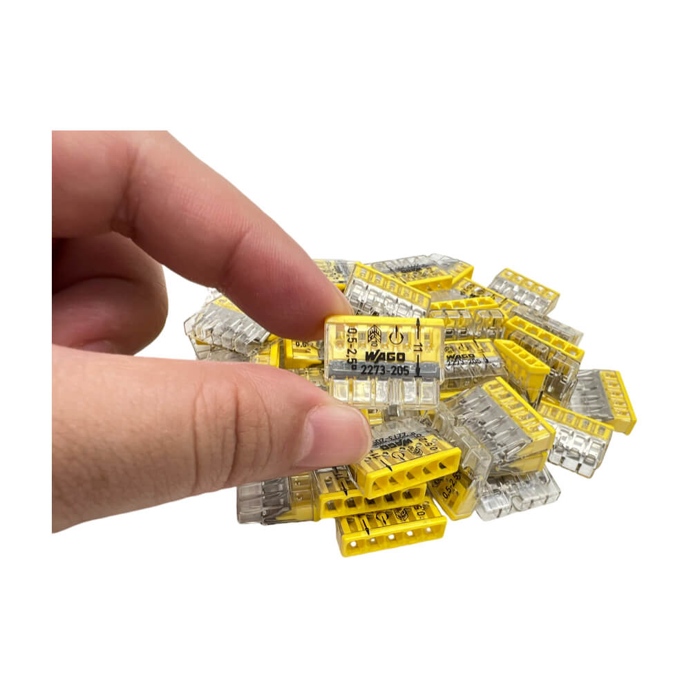 WAGO 2273-205 Yellow Push Wire Connectors 24A For 2.5mm2 Pk 100PCS