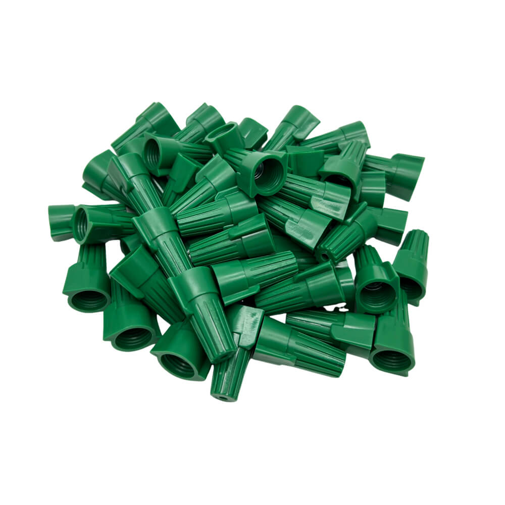 100 PCS HP19 Winged Ground Wire Connectors Nuts Green