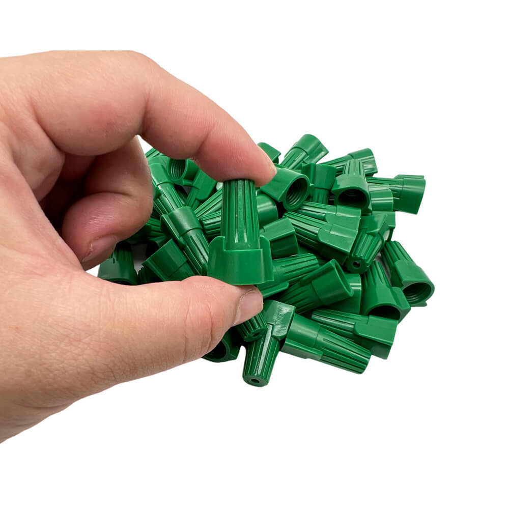 100 PCS HP19 Winged Ground Wire Connectors Nuts Green