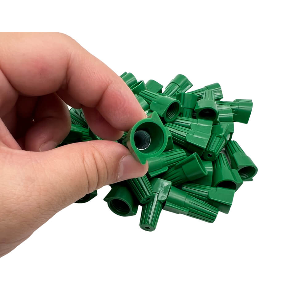 100 PCS HP19 Winged Ground Wire Connectors Nuts Green