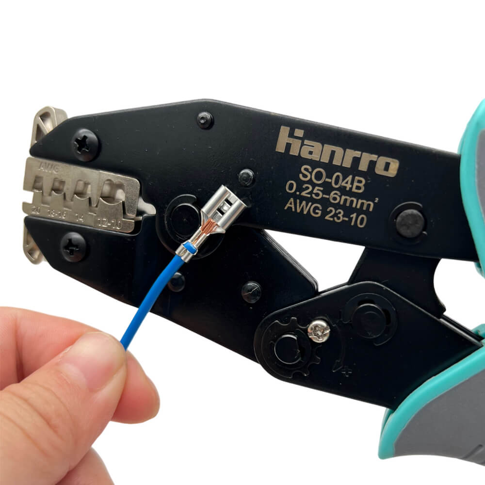 Wire Crimp Tool For Open Barrel Terminals and Connectors