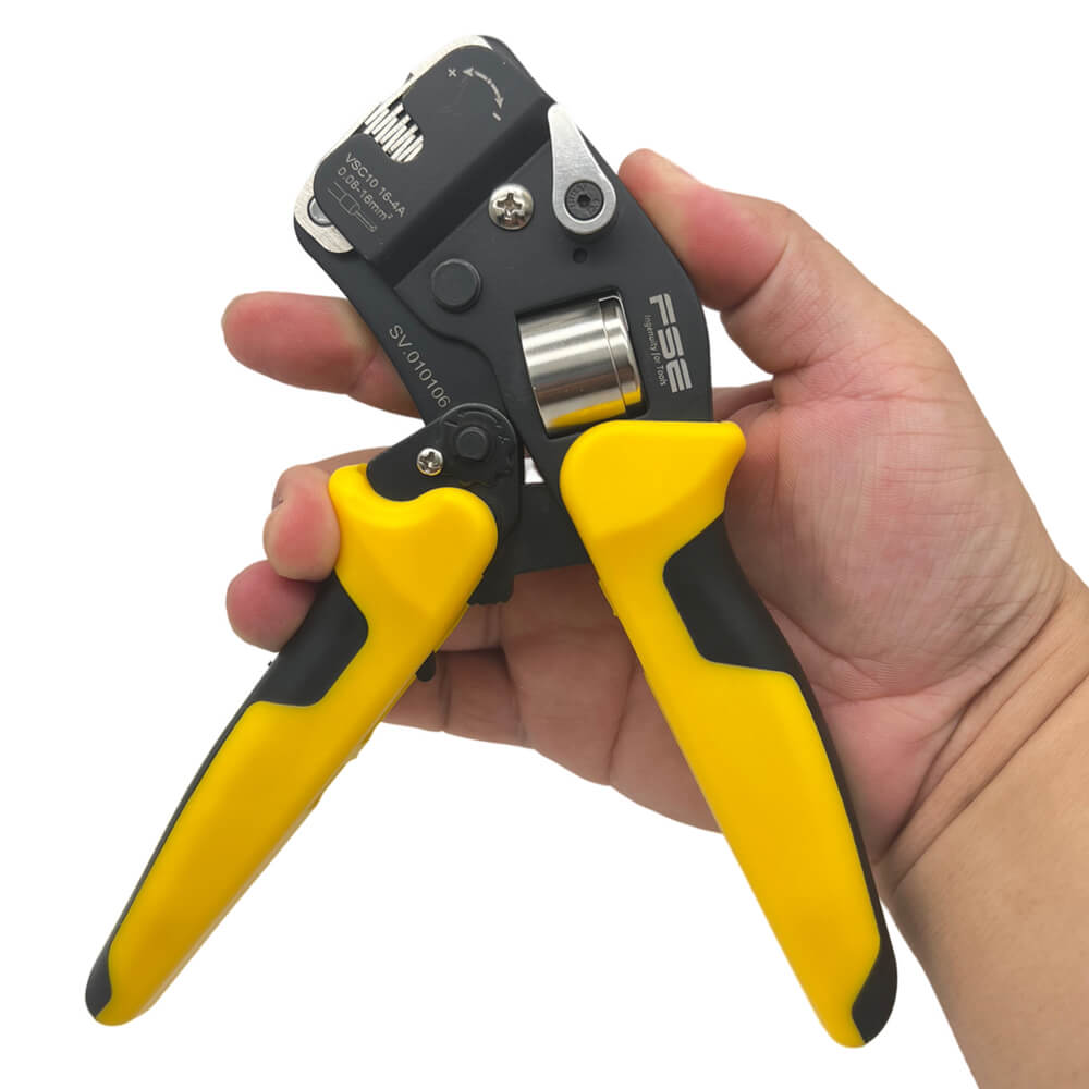 Self-Adjusting Crimping Pliers for Wire Ferrules