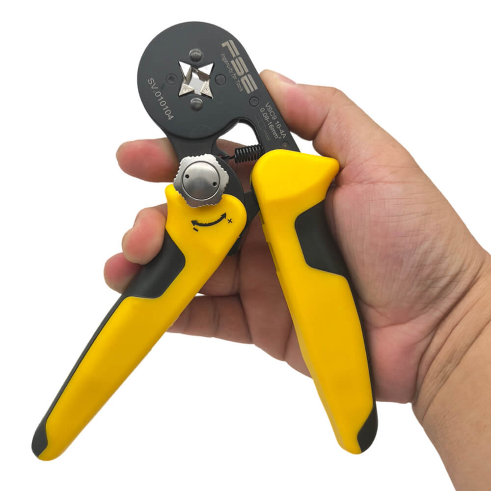 Self Adjusting Crimp Pliers For Wire Ferrules Hexagonal