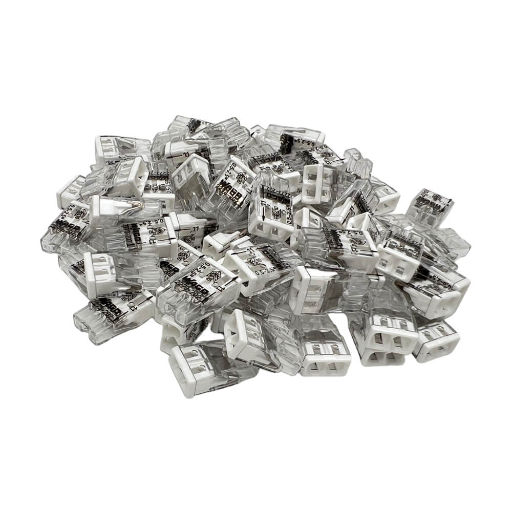 WAGO 2273-202 White Push Wire Connectors 24A For 2.5mm2 Pk 100PCS