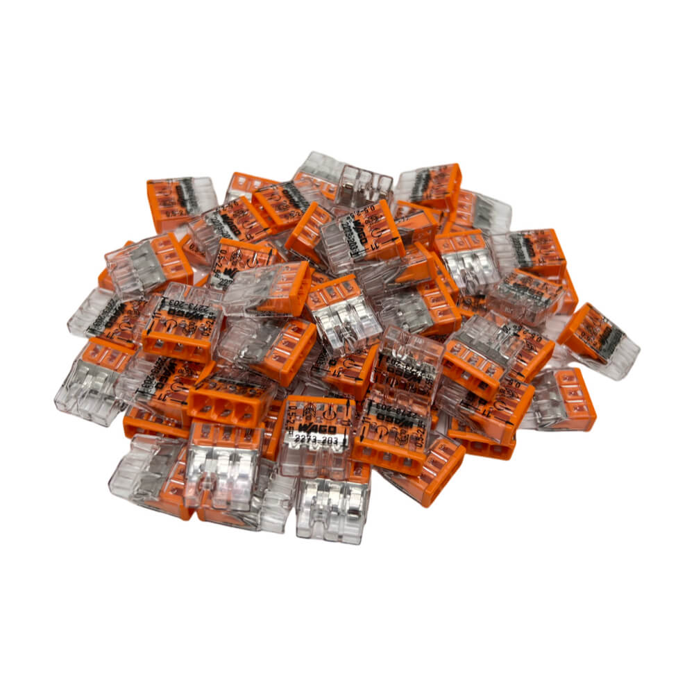 WAGO 2273-203 Orange Push Wire Connectors 24A For 2.5mm2 Pk 100PCS