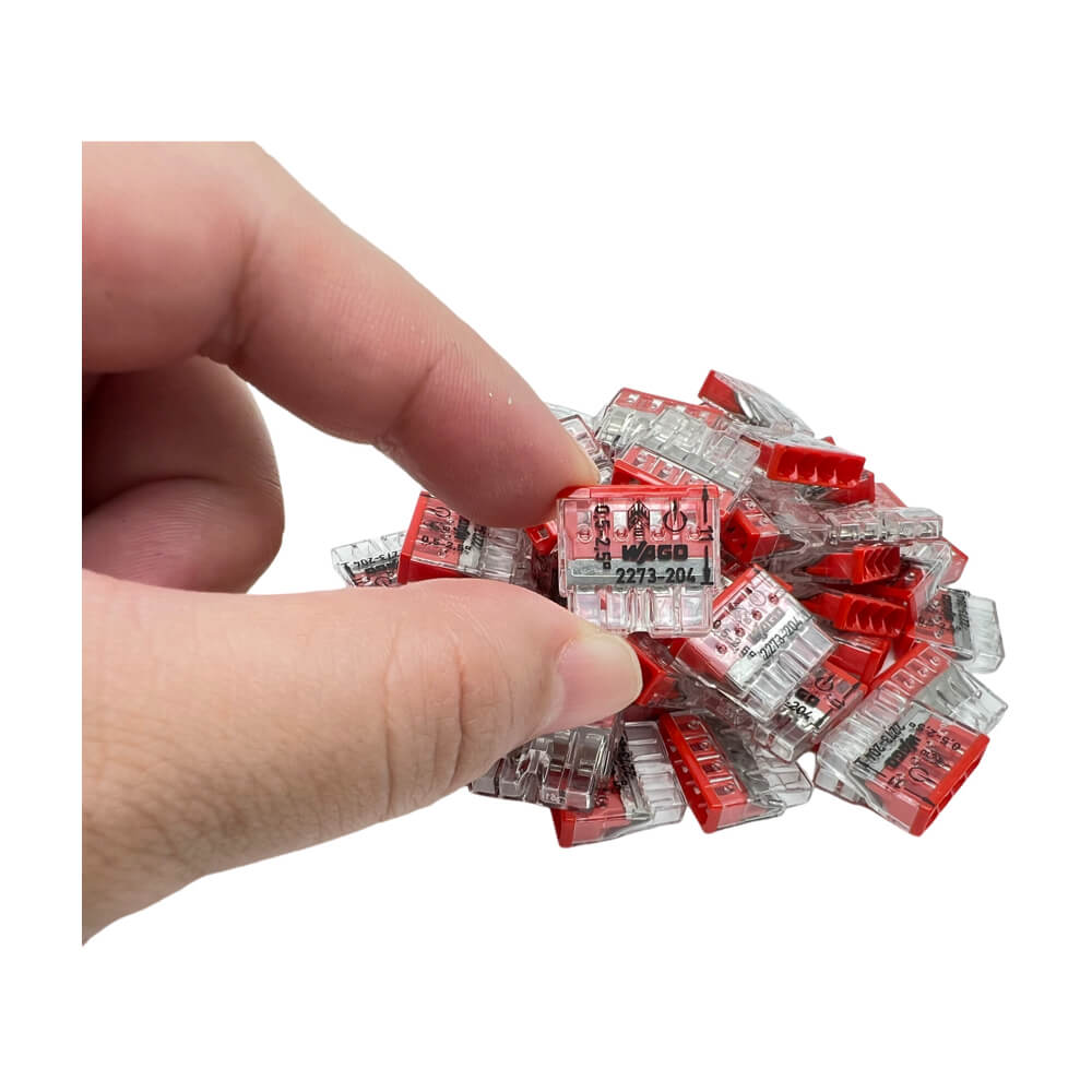 WAGO 2273-204 Red Push Wire Connectors 24A For 2.5mm2 Pk 100PCS