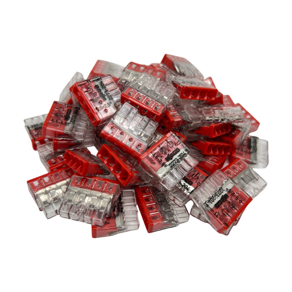 WAGO 2273-204 Red Push Wire Connectors 24A For 2.5mm2 Pk 100PCS