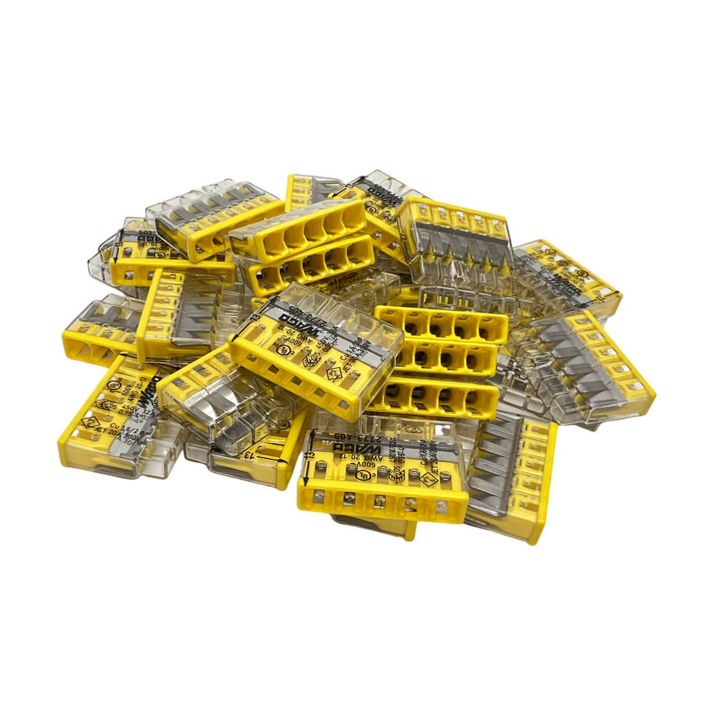 WAGO 2773-405 Push Wire Splicing Connectors Yellow 5 Way 32A PK 60PCS