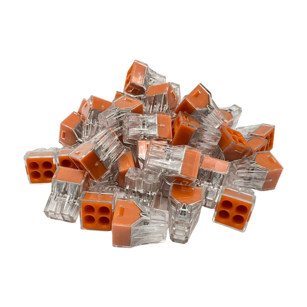 WAGO 773-104 Wall Nuts 4 Conductors For 2.5mm2 Junction Box PK100PCS